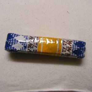 1 Pair of Argyle 3/8-inch Blue & White Diamond Pattern Shoelaces Shoe Laces